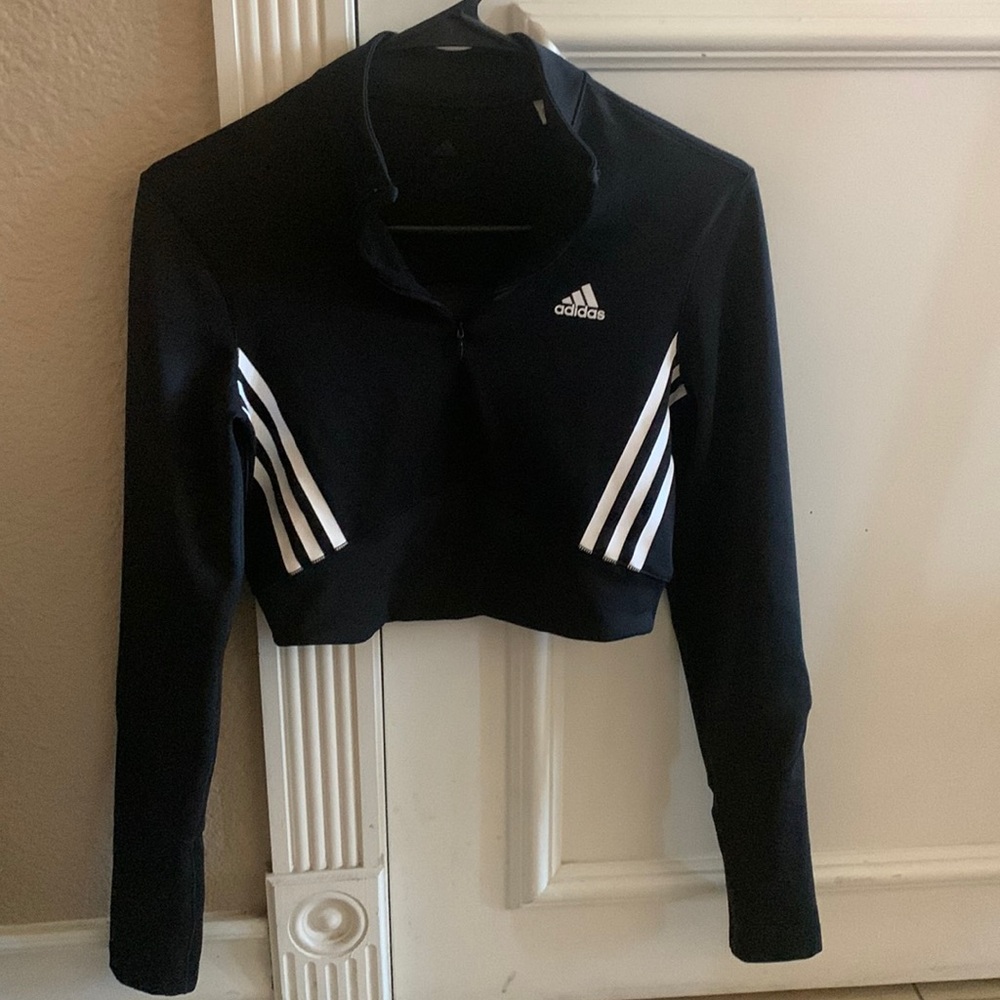 MESH ADIDAS QUARTER ZIP CROP TOP SZ S ACTIVEWEAR